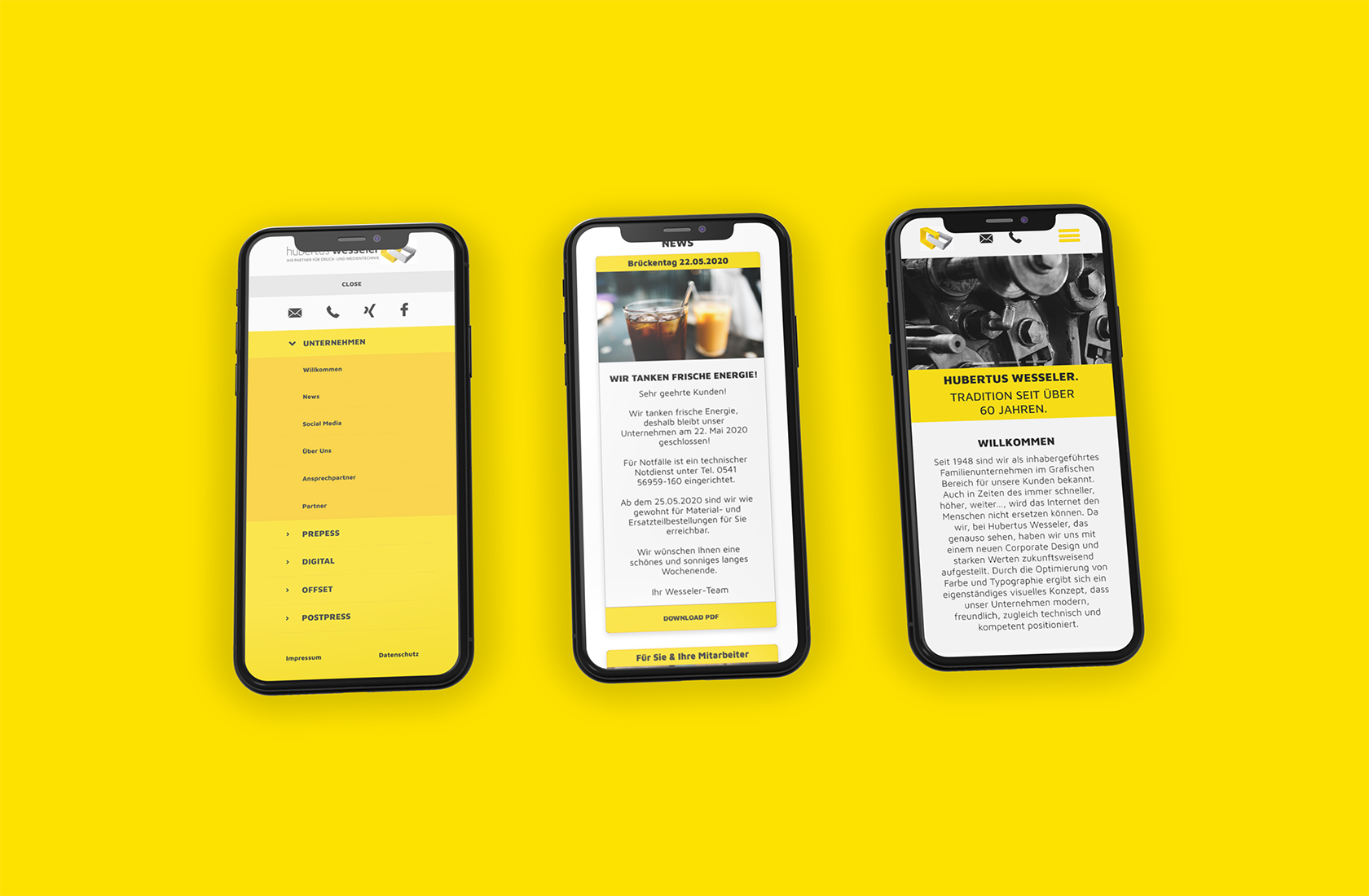 Portfolio User Experience User Interface Design Hubertus Wesseler Drei Iphones
